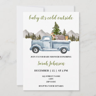Winter Wonderland Truck baby shower Kaart