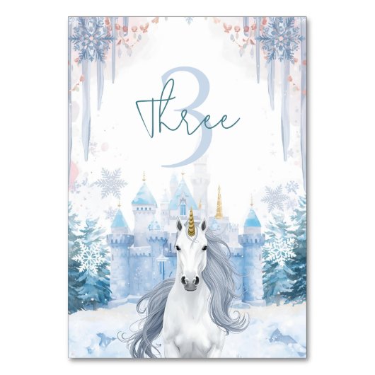 Winter Wonderland Unicorn Kaart (Voorkant)