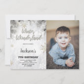 Winter Wonderland Verjaardag Uitnodigingen Pijnenf (Voorkant)