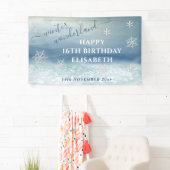 Winter wonderland verjaardagsfeestje spandoek (Insitu)