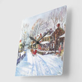 Winter Wonderland Vierkante Klok (Hoek)