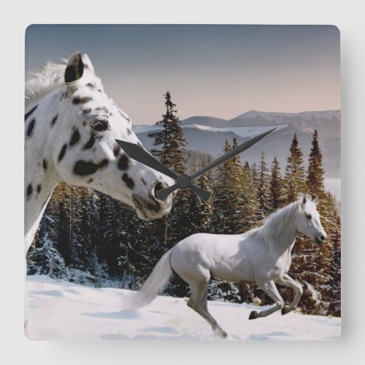 Winter Wonderland Vierkante Klok (Voorkant)