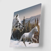 Winter Wonderland Vierkante Klok (Hoek)