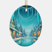 Winter Wonderland Village 2-zijdig Ornament (Rechts)