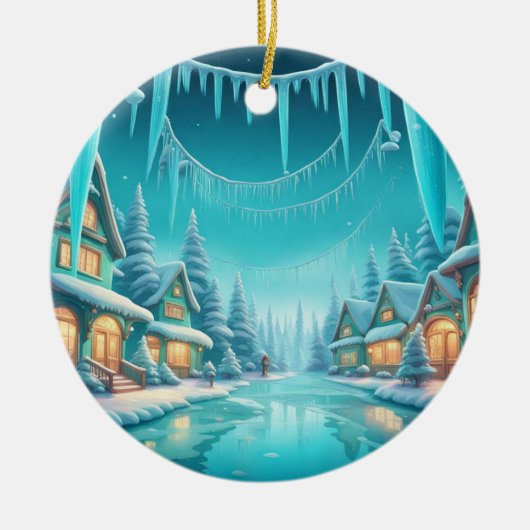 Winter Wonderland Village 2-zijdig Ornament (Voorkant)