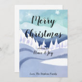 Winter Wonderland Watercolor Salutation Carte de v (Devant / Derrière)