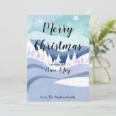 Winter Wonderland Watercolor Salutation Carte de v (Debout devant)