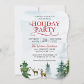 Winter Wonderland Waterverf Holiday Party Kaart (Voorkant)