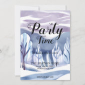 Winter Wonderland Waterverf Kerstuitnodiging Kaart (Voorkant)