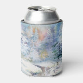 Winter Wonderland: Waterverf Landschap Blikjeskoeler (Blikje Voorkant)