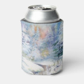 Winter Wonderland: Waterverf Landschap Blikjeskoeler (Blikje Achterkant)