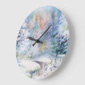 Winter Wonderland: Waterverf Landschap Grote Klok (Hoek)