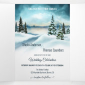 Winter Wonderland Weddenschap Fotouitnodiging Drieluik Uitnodiging (Binnenkant midden)