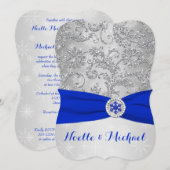 Winter Wonderland Wedding, Crystal Buckle, Blue 2 Kaart (Voorkant / Achterkant)