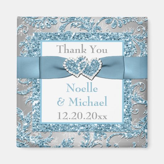 Winter Wonderland Wedding Favor Merci Magnet (Devant)