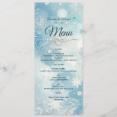 Winter Wonderland Wedding Menu Kaart (Voorkant)