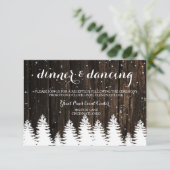 Winter Wonderland Wedding Reception Card Informatiekaartje (Staand voorkant)