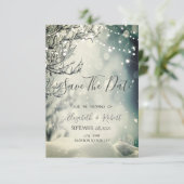 Winter Wonderland Wedding Save the Date (Staand voorkant)