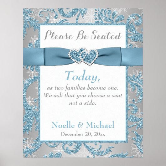 Winter Wonderland Wedding Seating Poster (Voorkant)