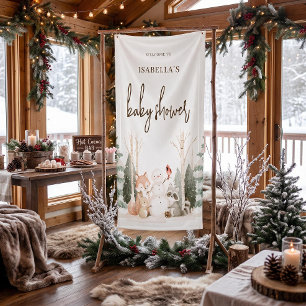 Winter Wonderland Welkom Baby Shower Spandoek
