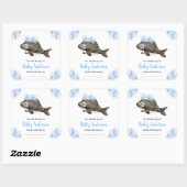 Winter Wonderland Whale Baby Shower Bookplate Vierkante Sticker (Vel)