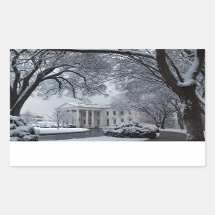 Winter Wonderland White House Rechthoekige Sticker
