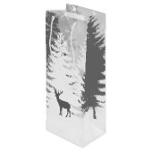 Winter Wonderland Wine Gift Bag - Blue Wijn Cadeautas (Achterkant Gekanteld)