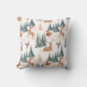 Winter Wonderland Woodland Dieren Kerstmis Kussen