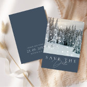 Winter Wonderland Woodland Sneeuwscript Bruiloft Save The Date