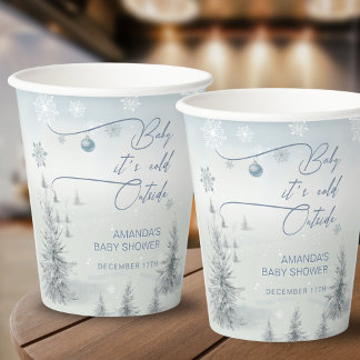 Winter Wonderland zijn koude buiten Boy Baby showe Papieren Bekers