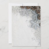 Winter wonderland zilversneeuwtypografie bruiloft kaart (Achterkant)