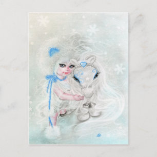 Winter    WonderlandChibi Girl Pony briefkaart