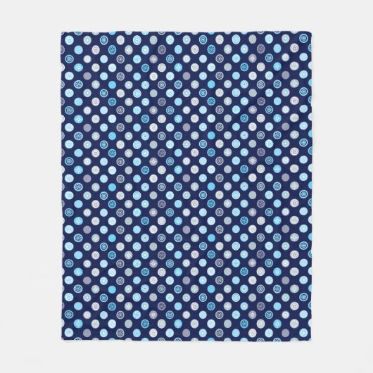 Winter Wonders Blue Dot Pattern Blanket Fleece Deken (Voorkant)