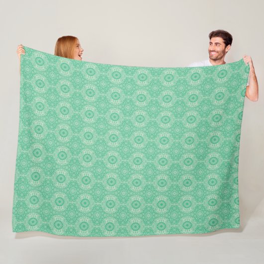 Winter Wonders Decorative Green Fleece Blanket (In situ)