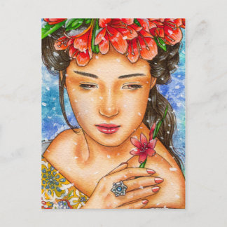 "Winter Wonders: Kafirlelie" winterthemapostkaart Feestdagenkaart