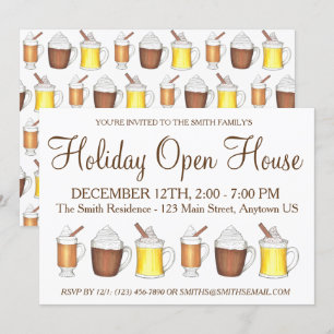 Winter Wonen Open Huis Warme Chocolade Rum Eierpun Kaart