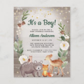 Winter Woodland Animals Baby Sprinkle Invitation (Voorkant)