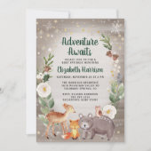 Winter Woodland Animals Baby Sprinkle Kaart (Voorkant)
