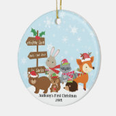 Winter Woodland Animals Baby's Eerste Kerstmis Keramisch Ornament (Links)