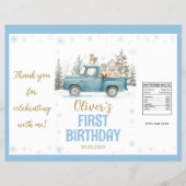 Winter Woodland Animals Birthday Chip Bag Wrapper Flyer (Voorkant)