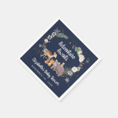 Winter Woodland Animals Blue Baby shower Servet (Hoek)