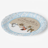 Winter Woodland Animals Bord | Blauw (Gekanteld)