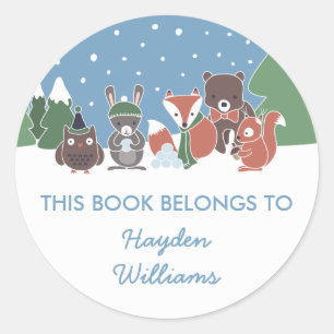 Winter Woodland Animals dit boek Ronde Sticker