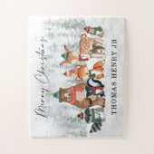 Winter Woodland Animals Merry Kerstfeestdag Legpuzzel (Verticaal)