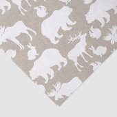 Winter Woodland Animals Patroon Feestdagen Tissuepapier (Detail)