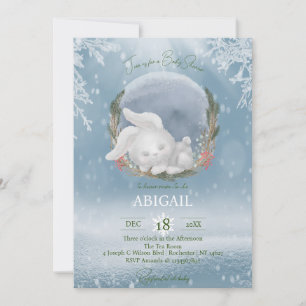 Winter Woodland Animals Rabbit Baby shower Kaart