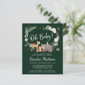 Winter Woodland Animals Waterverf Baby shower (Staand voorkant)