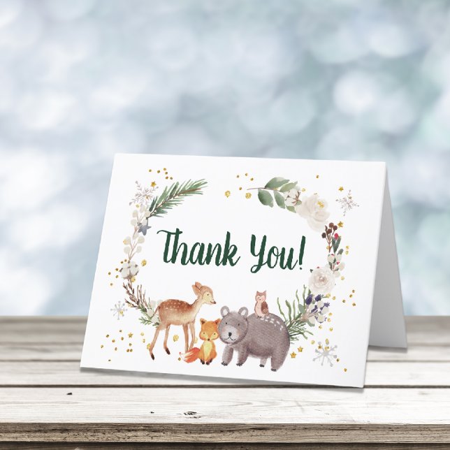 Winter Woodland Animals Waterverf Baby shower