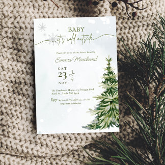 Winter Woodland Baby het is koud buiten baby showe Kaart