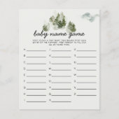 Winter Woodland Baby Name Shower Game (Voorkant)